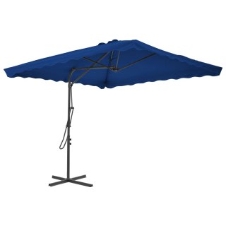 VidaXL Parasol ogrodowy na stalowym słupku, niebieski, 250x250x230 cm