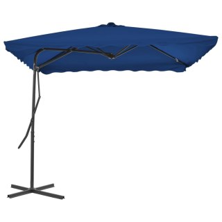 VidaXL Parasol ogrodowy na stalowym słupku, niebieski, 250x250x230 cm