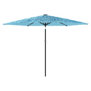 VidaXL Parasol ogrodowy na stalowym słupku, niebieski, 288x288x225 cm