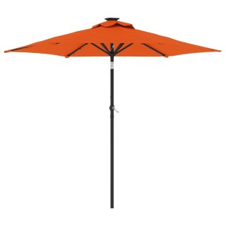 VidaXL Parasol ogrodowy LED, stalowy słupek, terakota, 225x225x212 cm