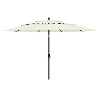 VidaXL 3-poziomowy parasol na aluminiowym słupku, piaskowy, 3,5 m