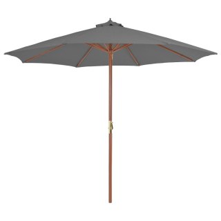 VidaXL Parasol ogrodowy na drewnianym słupku, 300 cm, antracytowy