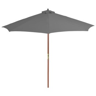 VidaXL Parasol ogrodowy na drewnianym słupku, 300 cm, antracytowy