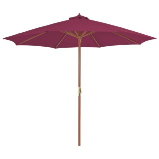 VidaXL Parasol ogrodowy na drewnianym słupku, 300 cm, bordowy