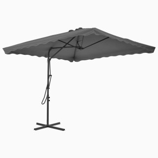 VidaXL Parasol ogrodowy na słupku stalowym, 250 x 250 cm, antracytowy