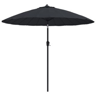 VidaXL Parasol ogrodowy na słupku aluminiowym, 270 cm, czarny