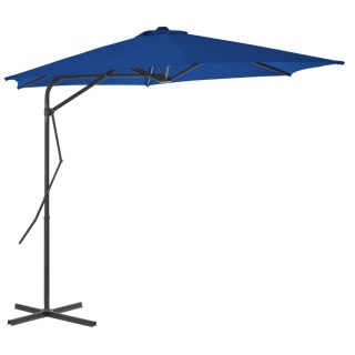 VidaXL Parasol ogrodowy na stalowym słupku, niebieski, 300x230 cm