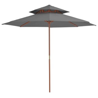 VidaXL Parasol ogrodowy z podwójnym daszkiem, 270 cm, antracytowy