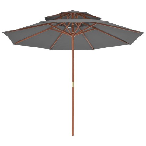 VidaXL Parasol ogrodowy z podwójnym daszkiem, 270 cm, antracytowy