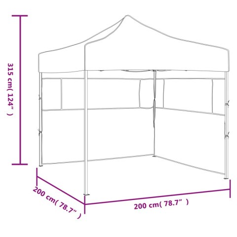 VidaXL Profesjonalny, składany namiot imprezowy, 2 ściany, 2x2 m, stal