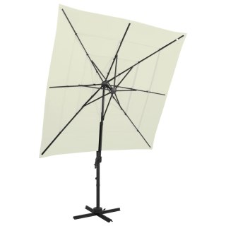 VidaXL 4-poziomowy parasol na aluminiowym słupku, piaskowy, 250x250 cm