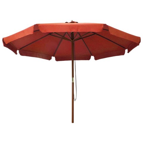 VidaXL Parasol ogrodowy na drewnianym słupku, 330 cm, terakota