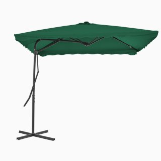 VidaXL Parasol ogrodowy na słupku stalowym, 250 x 250 cm, zielony