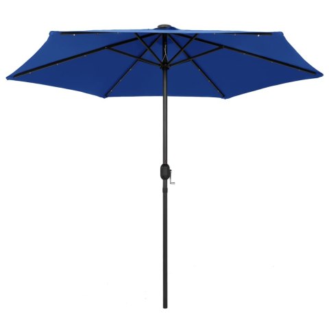 VidaXL Parasol ogrodowy z LED i aluminiowym słupkiem, 270 cm, lazurowy