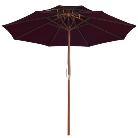 VidaXL Parasol ogrodowy z dwupoziomową czaszą, bordowy, 270 cm