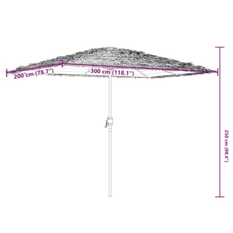 VidaXL Parasol ogrodowy na stalowym słupku, biały, 300x200x250 cm