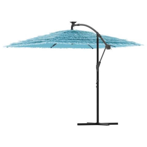 VidaXL Parasol ogrodowy na stalowym słupku, niebieski, 246x246x230 cm