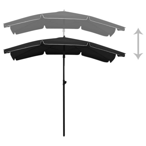 VidaXL Parasol ogrodowy na słupku, 200x130 cm, czarny