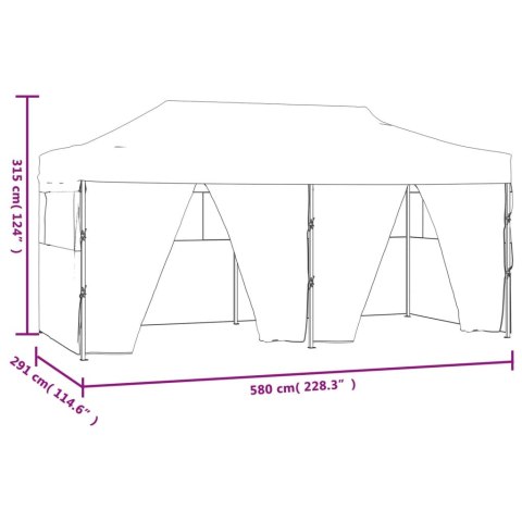 VidaXL Profesjonalny, składany namiot imprezowy, 4 ściany, 3x6 m, stal