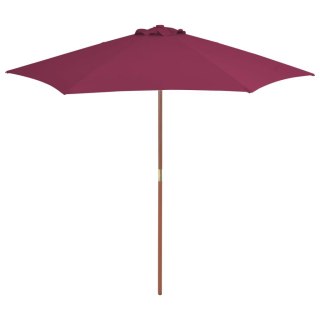 VidaXL Parasol ogrodowy na drewnianym słupku, 270 cm, bordowy