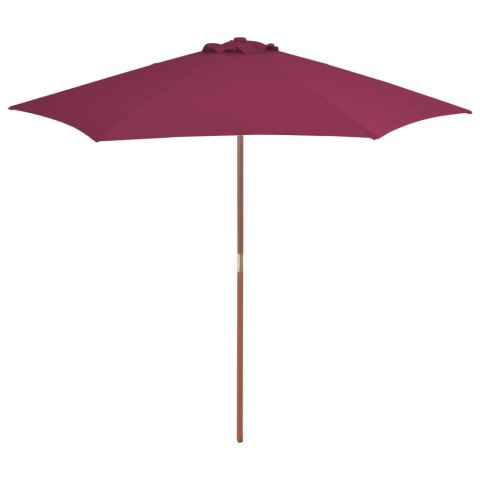 VidaXL Parasol ogrodowy na drewnianym słupku, 270 cm, bordowy