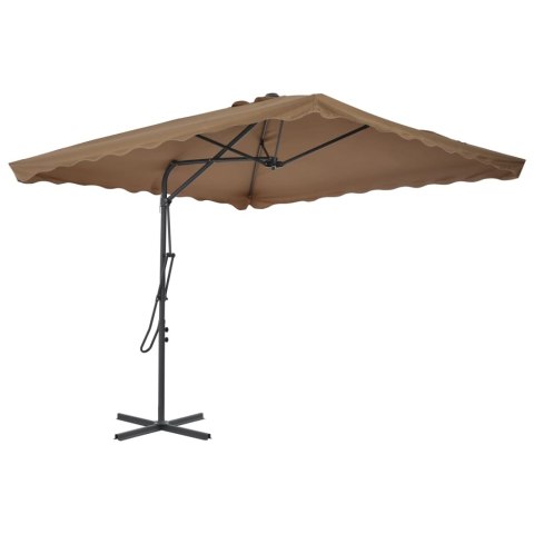 VidaXL Parasol ogrodowy na słupku stalowym, 250 x 250 cm, kolor taupe