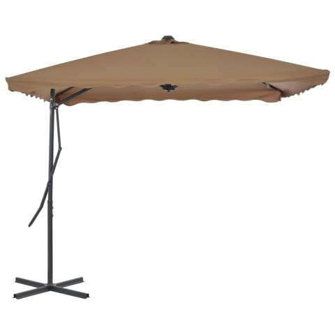 VidaXL Parasol ogrodowy na słupku stalowym, 250 x 250 cm, kolor taupe