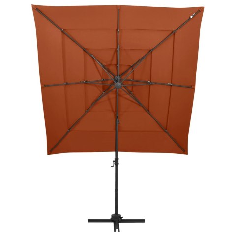 VidaXL 4-poziomowy parasol na aluminiowym słupku, terakota, 250x250 cm