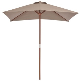 VidaXL Parasol ogrodowy na drewnianym słupku, 150 x 200 cm, taupe