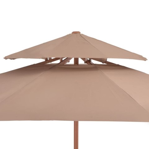 VidaXL Parasol ogrodowy z podwójnym daszkiem, 270 cm, taupe