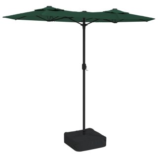 VidaXL Parasol ogrodowy podwójny z LED, zielony, 316x240 cm