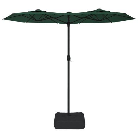 VidaXL Parasol ogrodowy podwójny z LED, zielony, 316x240 cm