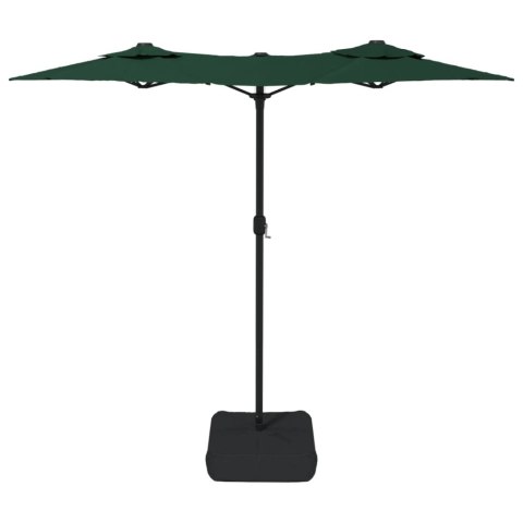 VidaXL Parasol ogrodowy podwójny z LED, zielony, 316x240 cm