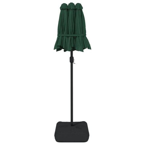 VidaXL Parasol ogrodowy podwójny z LED, zielony, 316x240 cm