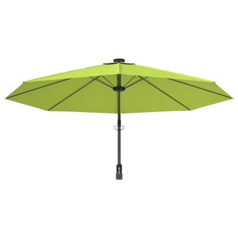 VidaXL Ścienny parasol ogrodowy, zielony, 290 cm