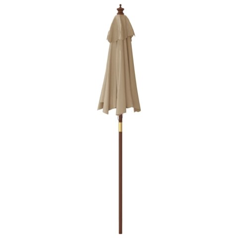 VidaXL Parasol ogrodowy na drewnianym słupku, taupe, 196x231 cm