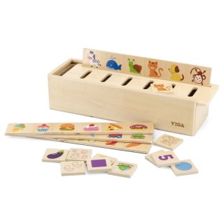 VIGA Drewniany Edukacyjny Sorter Gra Zwierzątka Owoce Warzywa Montessori Viga Toys