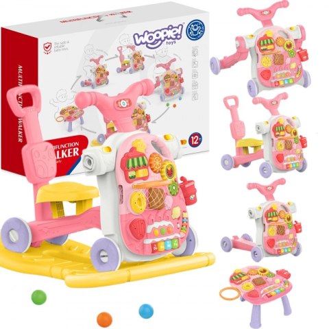 WOOPIE BABY Chodzik 5w1 Multifunkcyjny Różowy 1+ Woopie