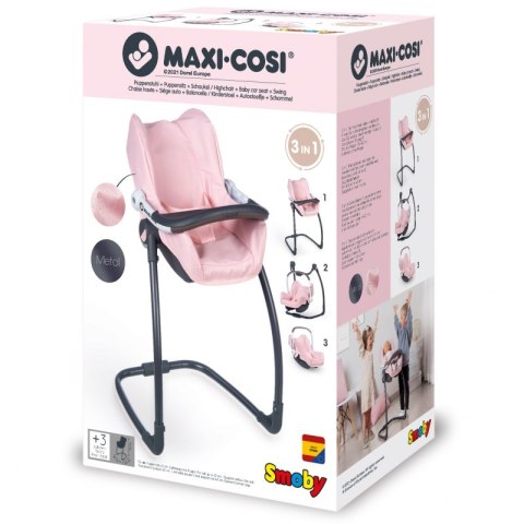 SMOBY Krzesełko do karmienia Maxi Cosy Quinny 3w1 dla lalki Nosidełko Bujak Smoby