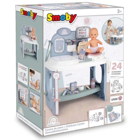 SMOBY Baby Care Centrum Medyczne Opieki dla Lalek z Elektronicznym Tabletem + 24 akc. Smoby