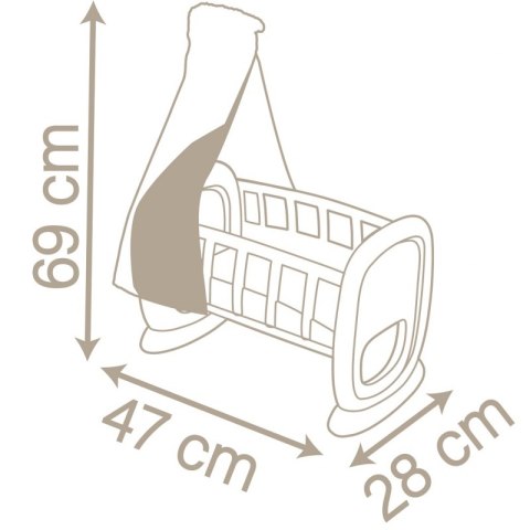 SMOBY Baby Nurse Kołyska z Baldachimem dla Lalki Łóżeczko Smoby