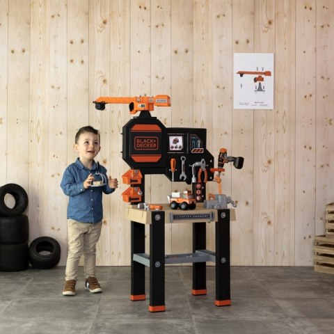 SMOBY Black&Decker Warsztat z dźwigiem + 94 Akcesoria Smoby