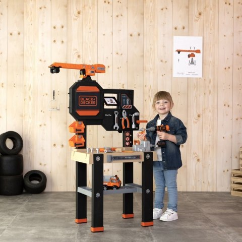 SMOBY Black&Decker Warsztat z dźwigiem + 94 Akcesoria Smoby