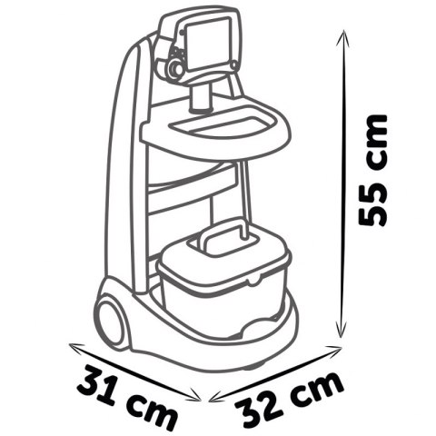 SMOBY Elektroniczny Wózek Medyczny Lekarski 16 akcesoriów Smoby