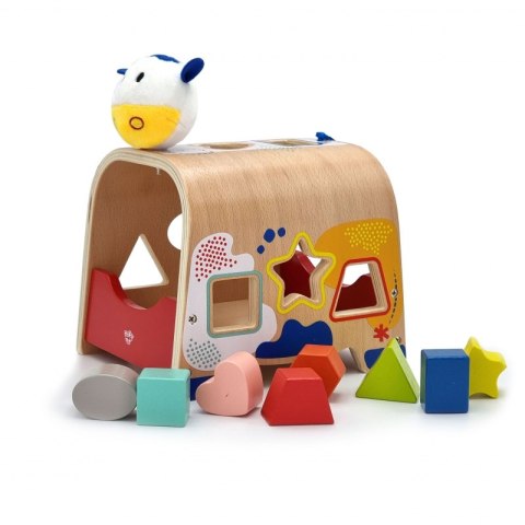 TOOKY TOY Drewniany Sorter Kształtów Krówka Klocki Kształty 6 el. Tooky Toy