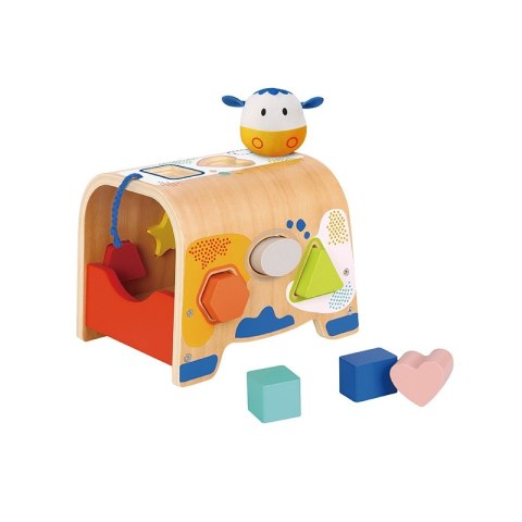 TOOKY TOY Drewniany Sorter Kształtów Krówka Klocki Kształty 6 el. Tooky Toy