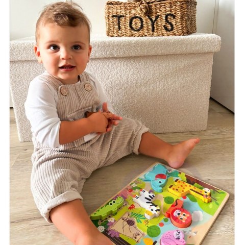 Tooky Toy Drewniane Puzzle Montessori Zwierzątka w Lesie Dopasuj Kształty Tooky Toy