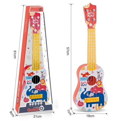 WOOPIE Gitara Klasyczna dla Dzieci Czerwona 57cm Woopie