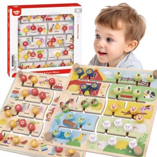 TOOKY TOY Interaktywna Tablica Edukacyjna Sorter Montessori Zwierzątka i Alfabet Tooky Toy