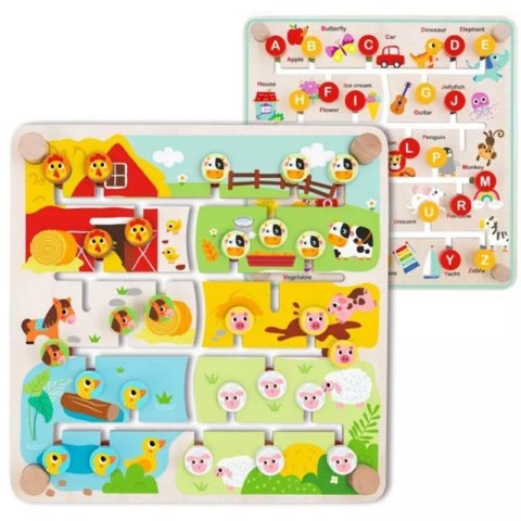 TOOKY TOY Interaktywna Tablica Edukacyjna Sorter Montessori Zwierzątka i Alfabet Tooky Toy